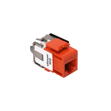 Leviton Extreme Cat6A Quickport Orange, Connector, Channel-Rated 6110G-RO6